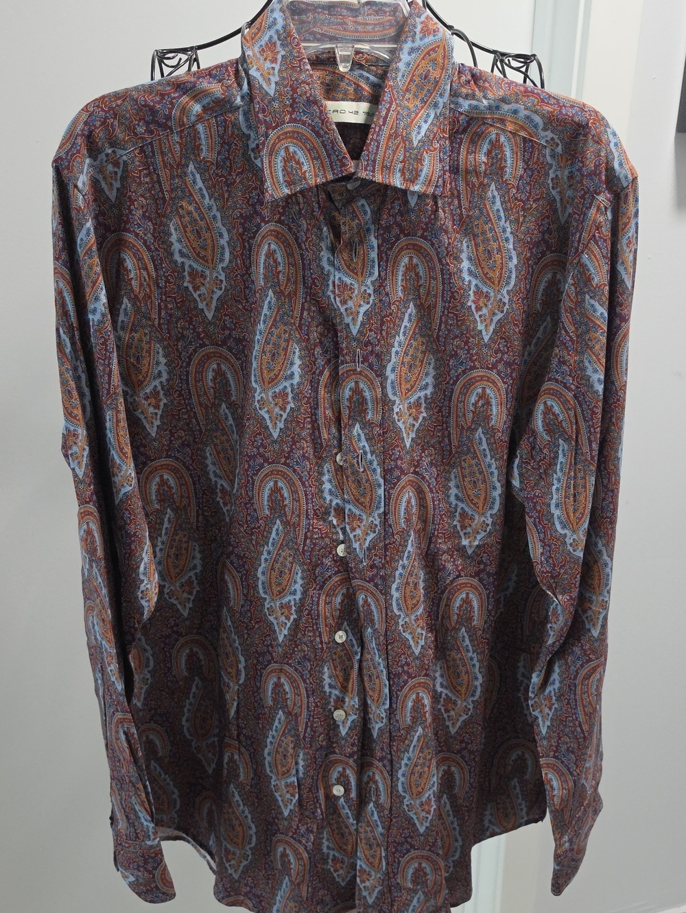 Etro Paisley Button-Down Shirt in Brown and Light Blue